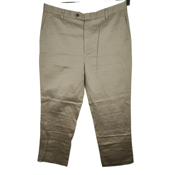 Roundtree and Yorke Khaki Chino Pants Men Size 38 x 29 Comfort Waist Straight - Picture 1 of 9